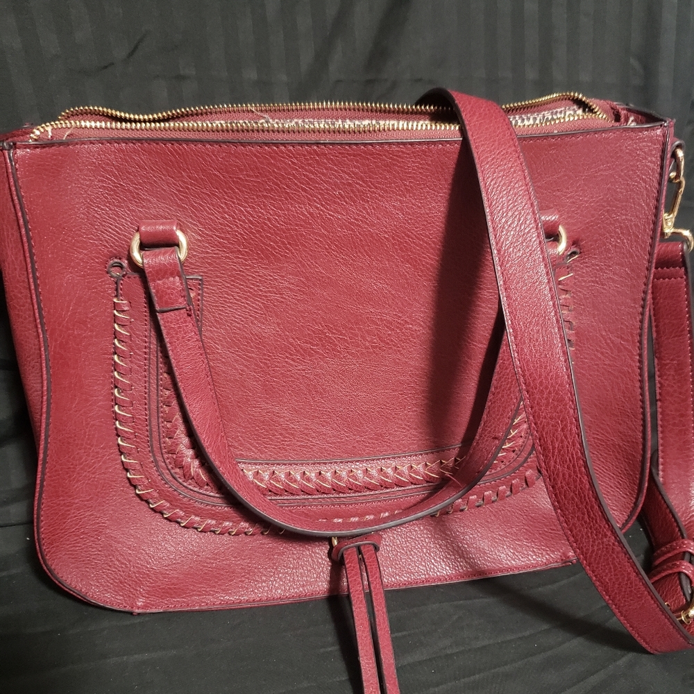 Sole Society Burgundy Purse With Crossbody Strap